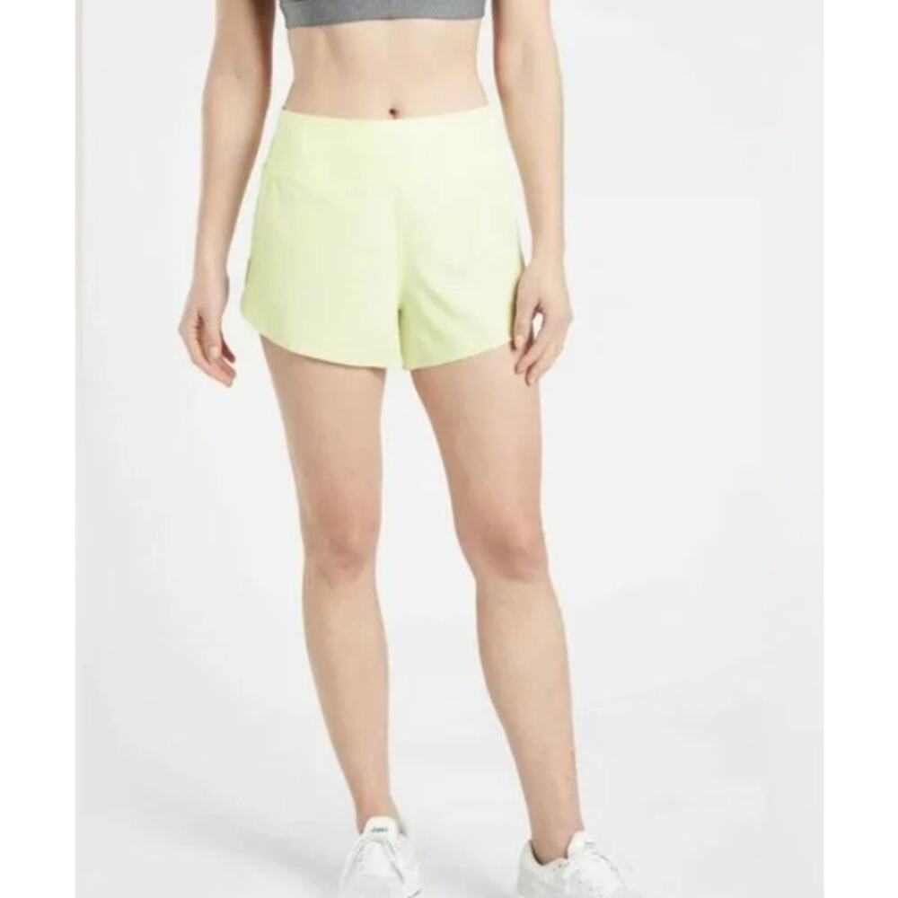 ATHLETA | Run With It Tequila Yellow Running Shorts Reflective 3.5" Short S